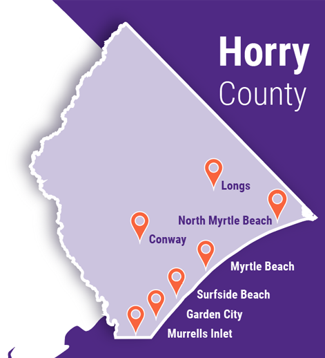 hospice in horry county service map murrells inlet, garden city, surfside beach, north myrtle beach, conway and longs, sc